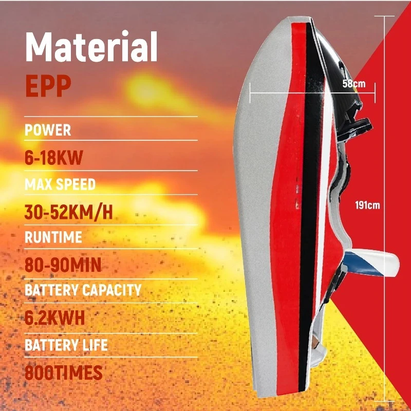 RUSH WAVE Factory Price Electric Karting Boat 72v Water Sport for Surfing