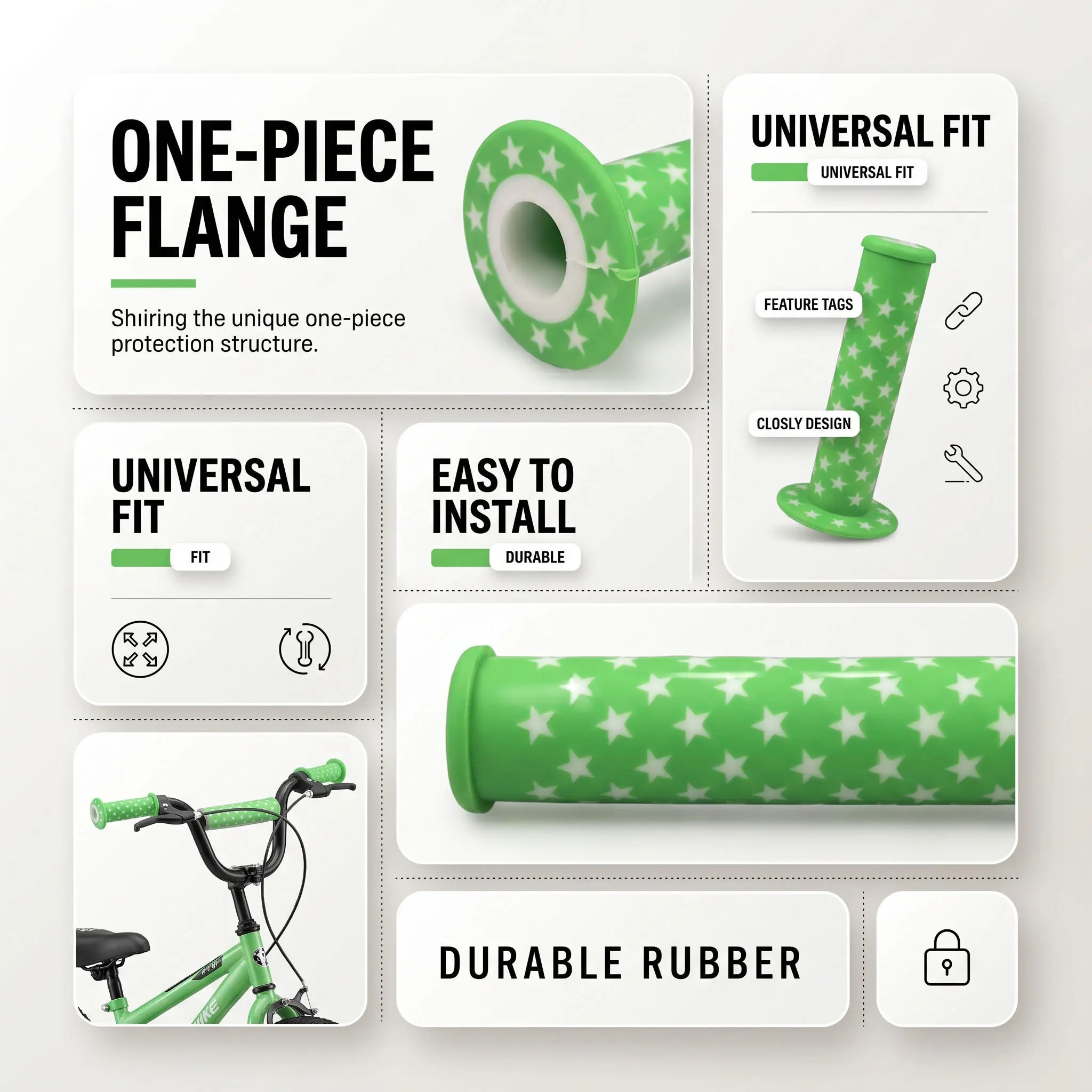 1-2 Paar Gummi-Fahrradlenkergriffe 22 mm, rutschfest, für Kinder, Fahrradlenker, Kinder-Dreirad, Roller-Zubehör – Detail 9