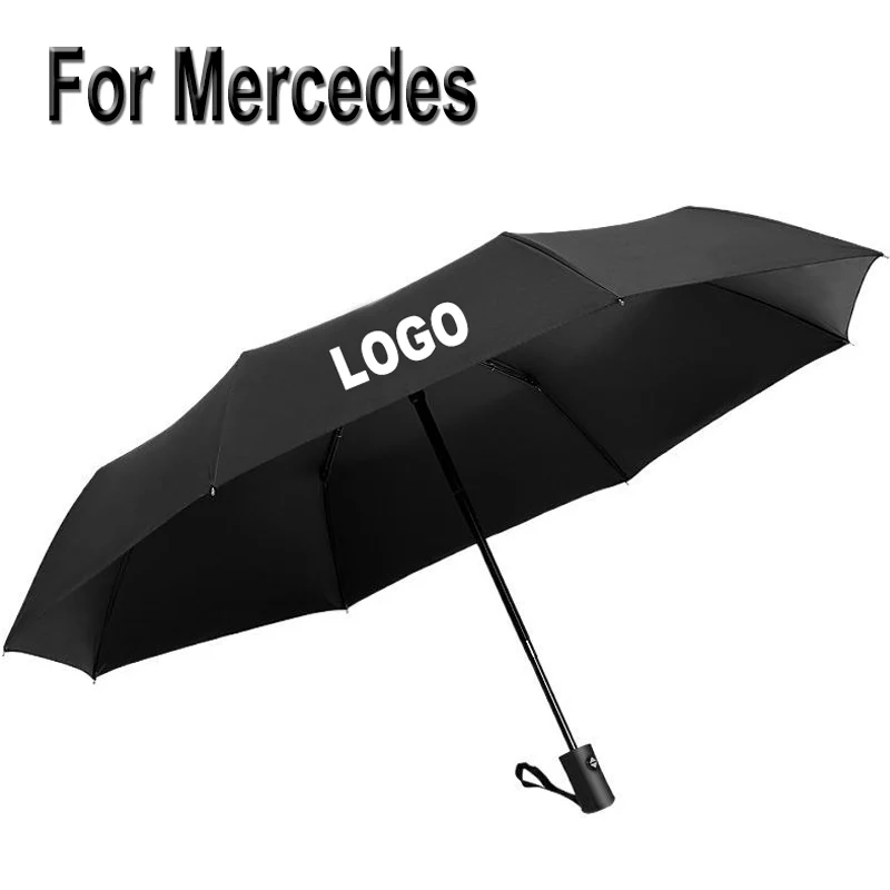 Automatische Auto Logo Paraplu Voor Mercedes Benz Amg Embleem Reizen Winddicht Folding Vrouw Man Luxe Business Regen Parasol Gift