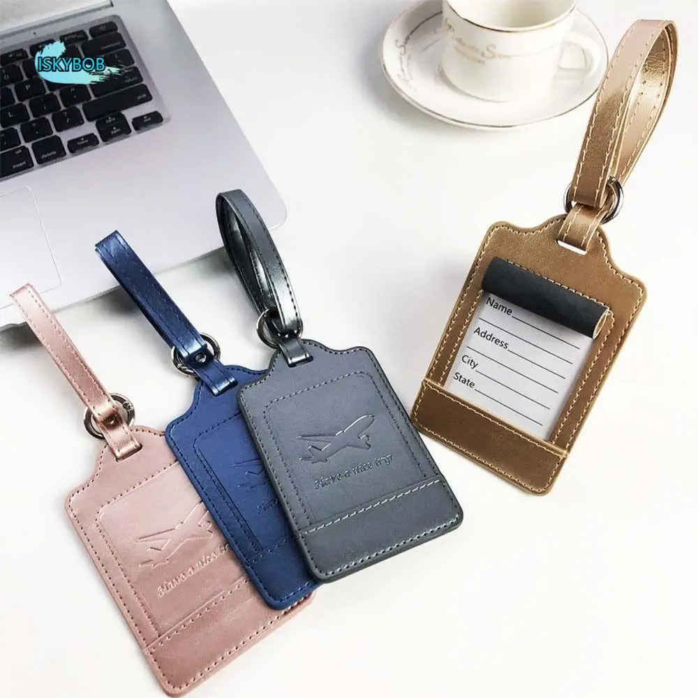 

PU Leather Holiday Handbag Label Airplane Check-in Airplane Suitcase Tag Luggage Tag Boarding Pass Travel Accessories