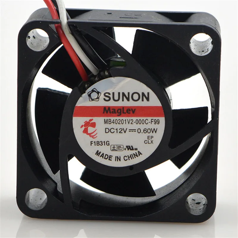 For Sunon MB40201V2-000C-F99 DC 12V 0.6A 4430RPM 4cm 4020 40x40x20mm Magnetic Bearing Cooling Fan