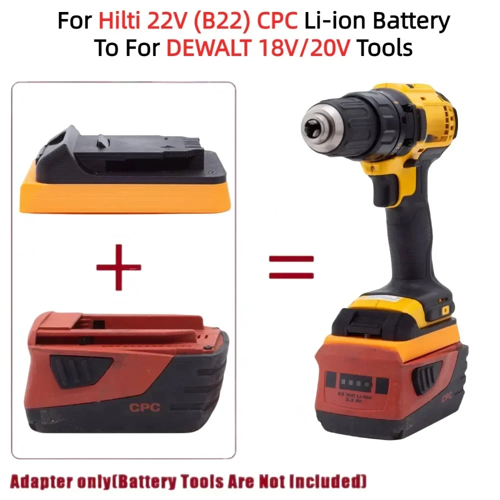 Para Hilti 22V (B22) Convertidor de batería de litio CPC a DeWalt 18V 20V MAX XR DCB Series Adaptador de herramienta de taladro inalámbrico (solo adaptador)