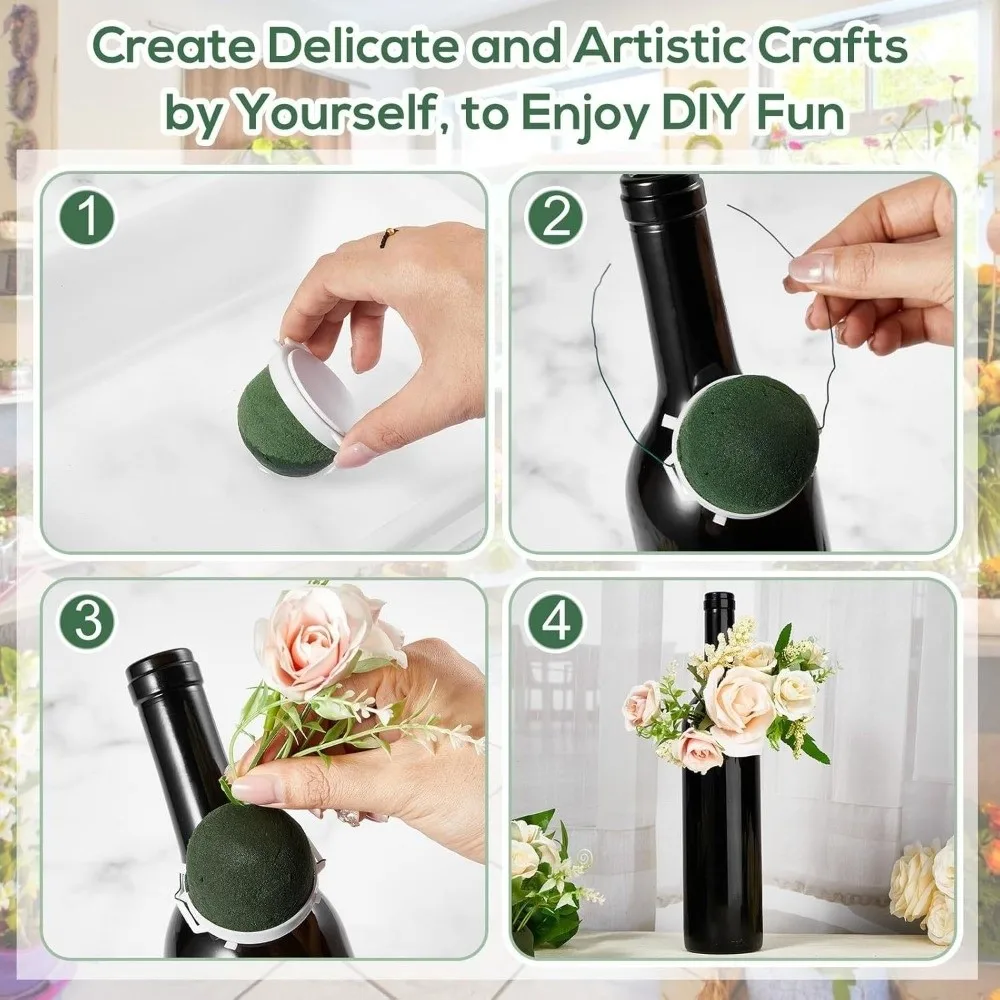 Mini Round Floral Foam Holder DIY Wet Dry Dual Use Floral Arrangement Supplies High Water Absorption Round Flower Foam