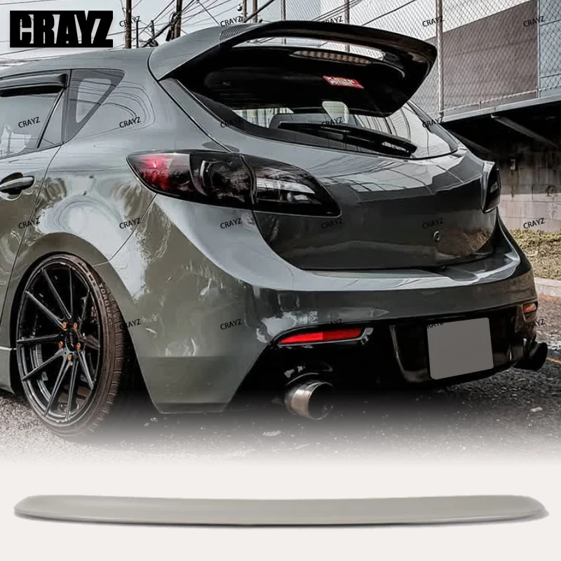 For Mazda 3 Hatchback Roof Spoiler 2006--2013 High Quality Real Carbon Fiber Spoiler with LED lights Trunk Boot Wing Spoiler