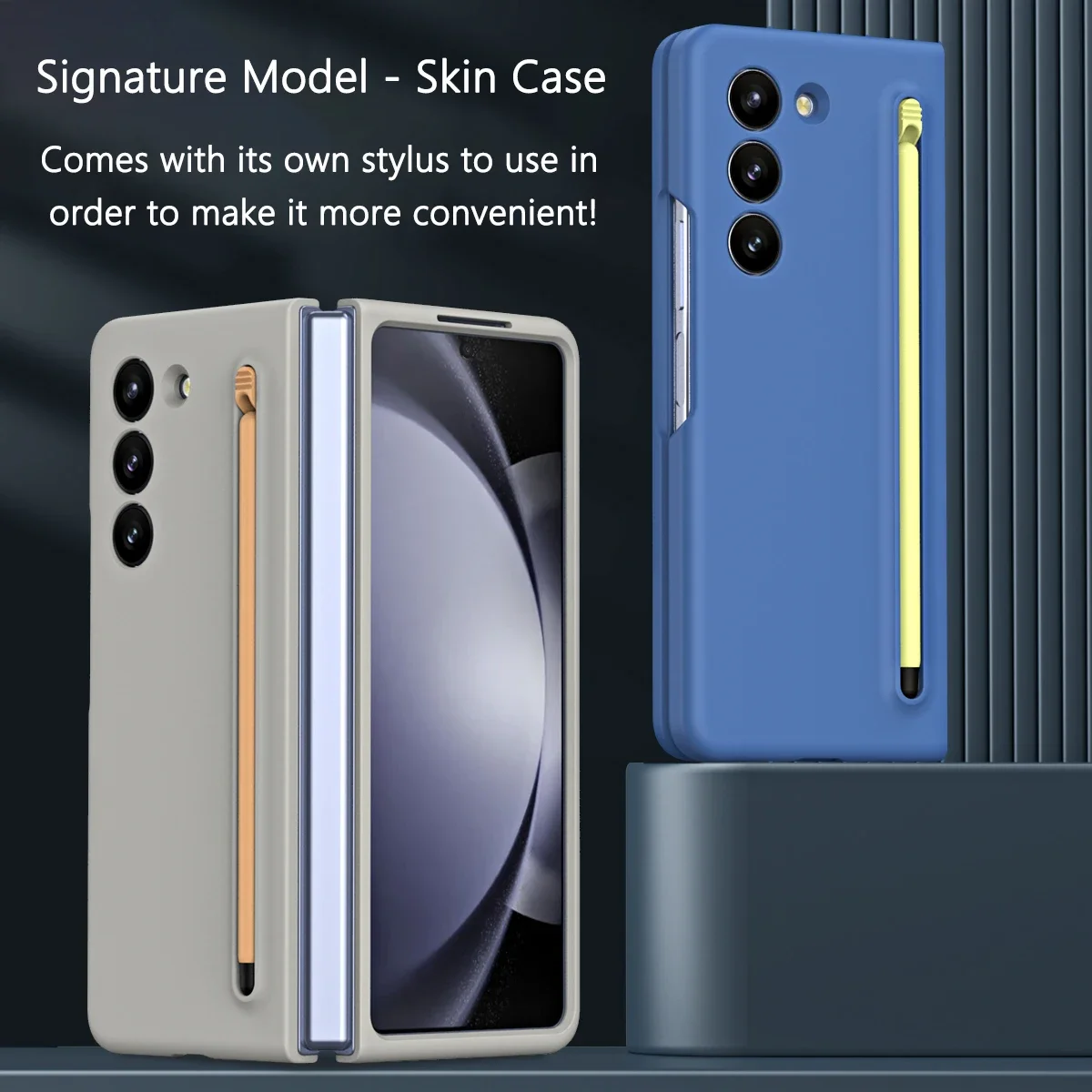 

Чехол для телефона S Pen Skin Feel для Smasung Galaxy Z Fold 7, 6, 5, 4, противоударный жесткий защитный чехол для ПК Fold7 Fold6 Fold5