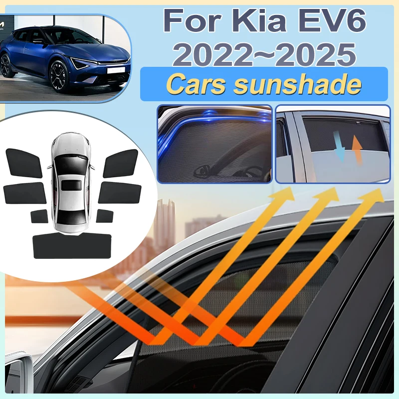 

For Kia EV6 2022 2023 2024 2025 CV Car Window Sun Visor Protector Side Glass Front Windshield Foldable Sunshade Auto Accessories