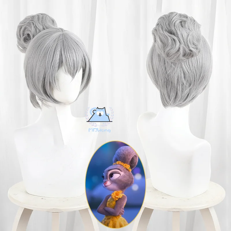 

Zoo Cartoon Judy Hopps Cosplay Wig Judy Cosplay Wig Yellow Dress Bun Hair For Hallowmas Dancing Party Judy Role Play Adult Props