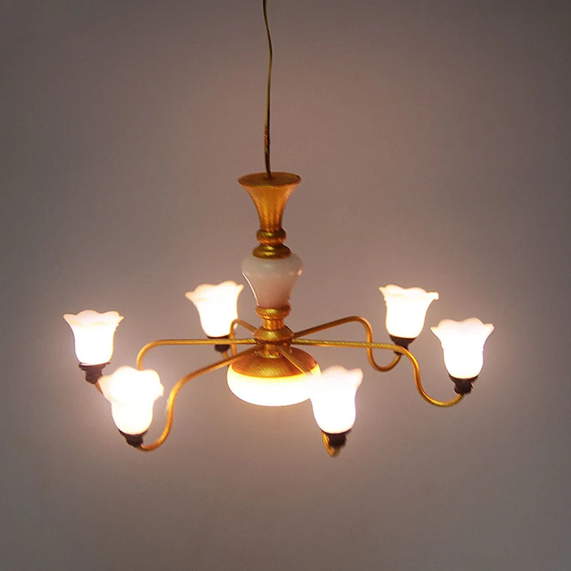 

Led Ceiling Lamp Dollhouse Furniture Chandelier 3V Light Sand Table Accessories