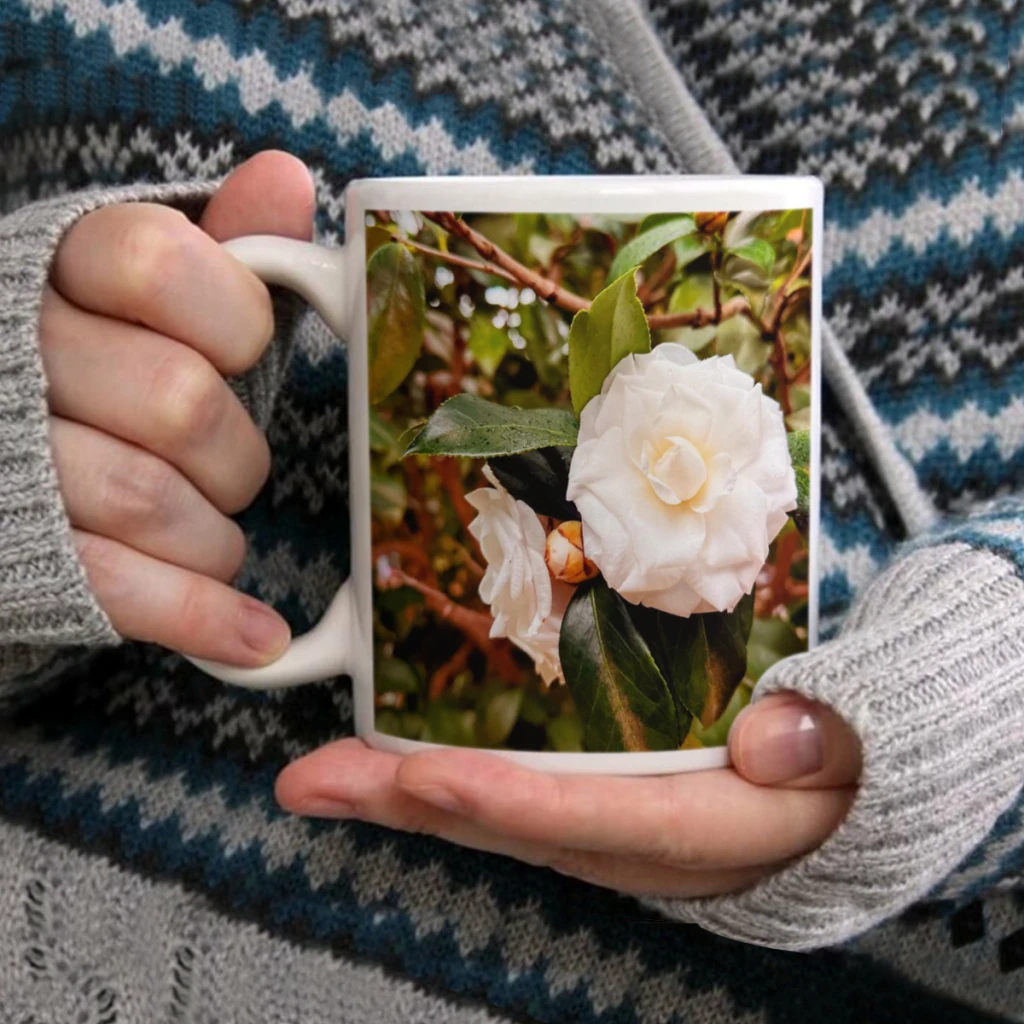 

The Serene Beauty of White CamelliaCoffee Mug Tea Cup 11oz Coffee Cup Funny Birthday Ceramic Mug Personalized Cup
