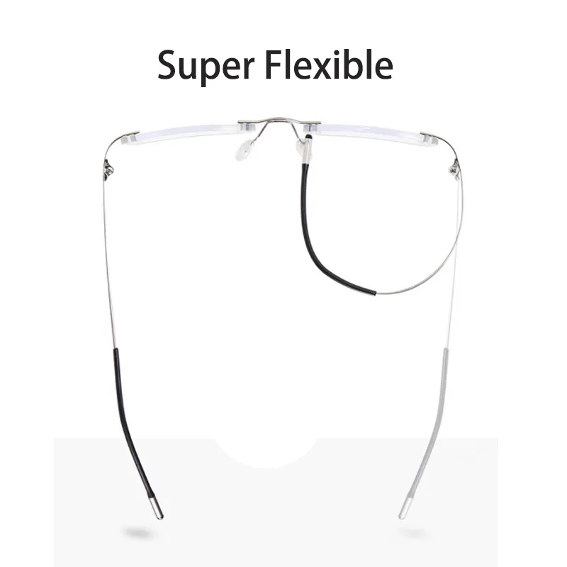 Anti Blue Light Reading Glasses High Quality Frameless Titanium Aolly Glasses Frame Man Women Metal Eyeglasses Frame image 5