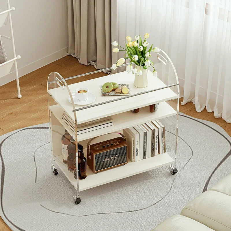 Sofa Edge Movable Living Room Small Coffee Table Creative Small Cart Luxury Bedside Side Cabinet Service 미니협탁 간이 테이블 짱구테이블