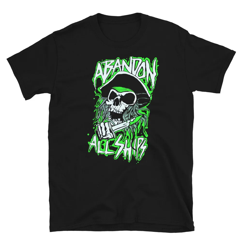 ABANDON ALL SHIPS Neon Pirate’s Skull Post-Hardcore Band T-Shirt