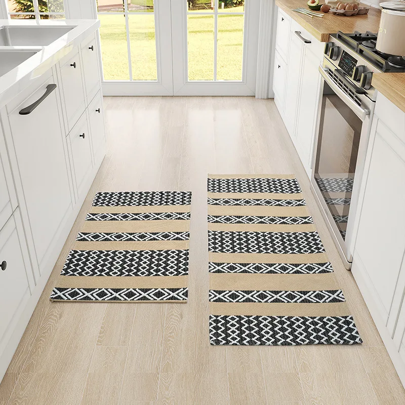 

Kitchen Mat, Poly-Cotton Oil-Resistant Long Kitchen Pad, Dirt & Stain-Proof Floor Mat, Non-Slip Mat for Kitchen Entrance