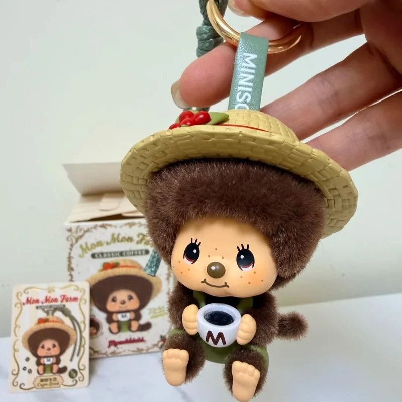 Nueva Caja Sorpresa Original de la Serie Monchichi Coffee Farm, Figura Kawaii con Rostro Intercambiable, Caja Misteriosa, Decoración Moderna, Regalos Coleccionables para Niñas