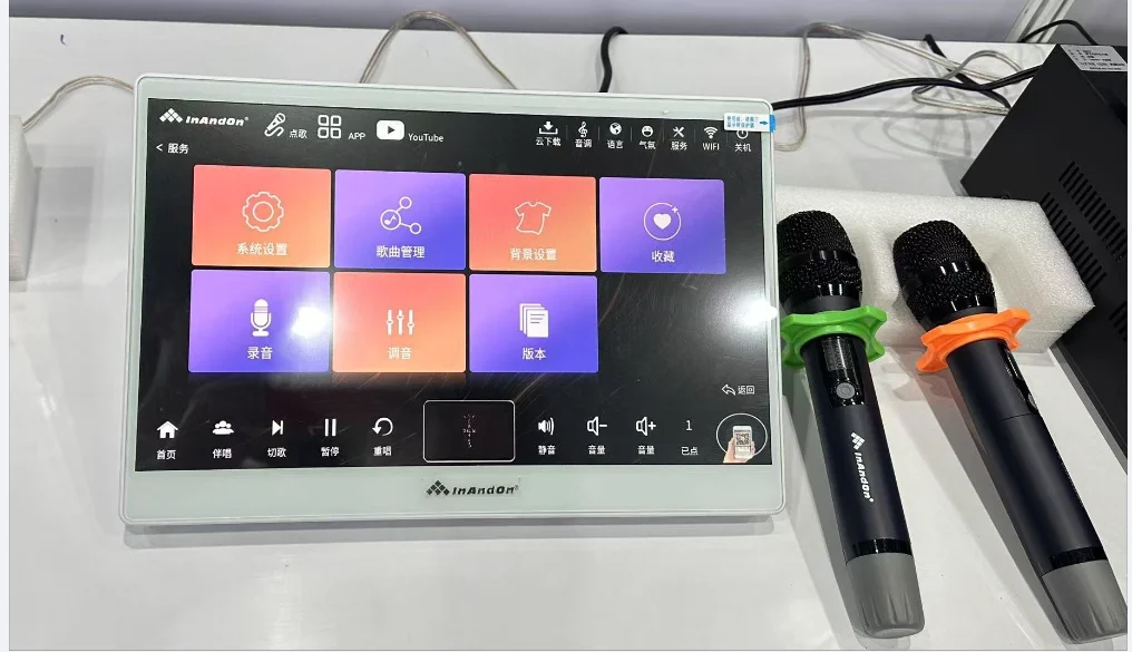 

3TB Hard Drive 5in1 15.6 Inch Karaoke System Machine With Mics High Quality KTV System Karaoke Machine
