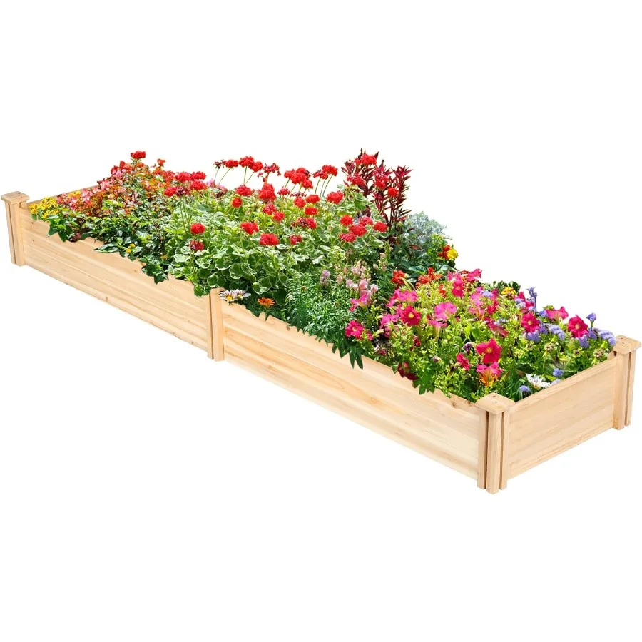 

Wooden Elevated Raised Garden Bed Kit Divisible - Garden Planter Boxes for Vegetables Outdoor Outside 95x 25 x 11inches