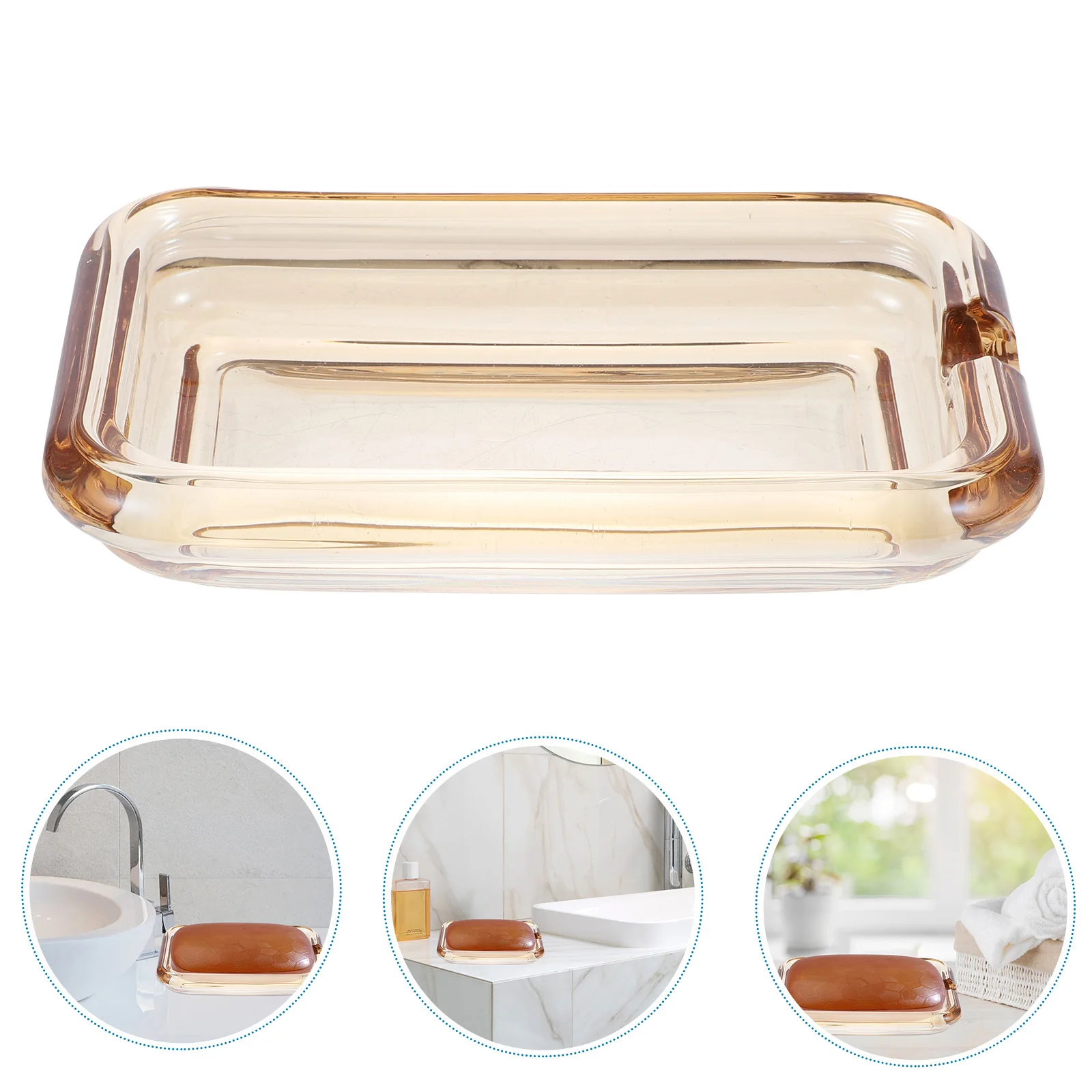 

Creative Glass Soap Box Household Bathroom Accessory Decorative Soap Case for Home Use Quick Drying Rust-Proof Long-Lasting Use
