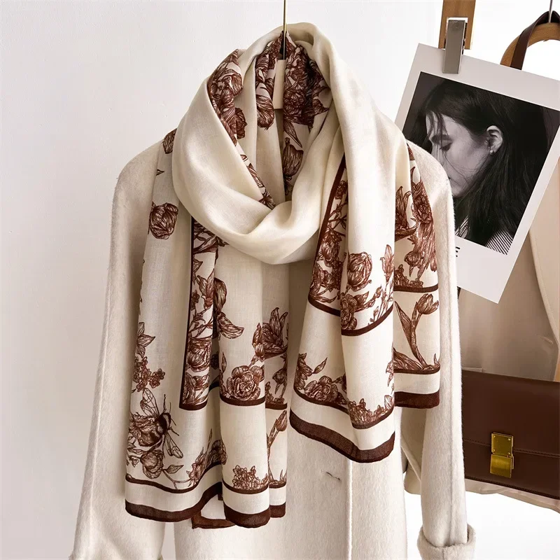 2024 New Luxury Brand Women Fashion Scarf Plain Solid Silk Linen Shawls Summer Lady Bandanas Foulard Hijab Ladies Heabdand Wrap