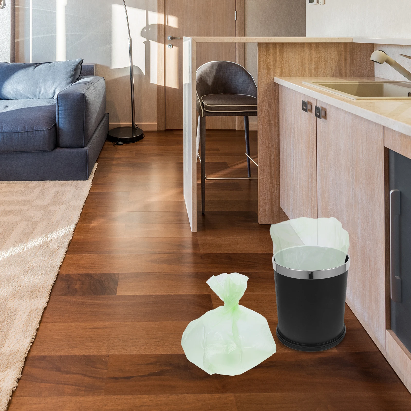 

5 Rolls Biodegradable Garbage Bags Bathroom Small Trash Office Kitchen Automatic