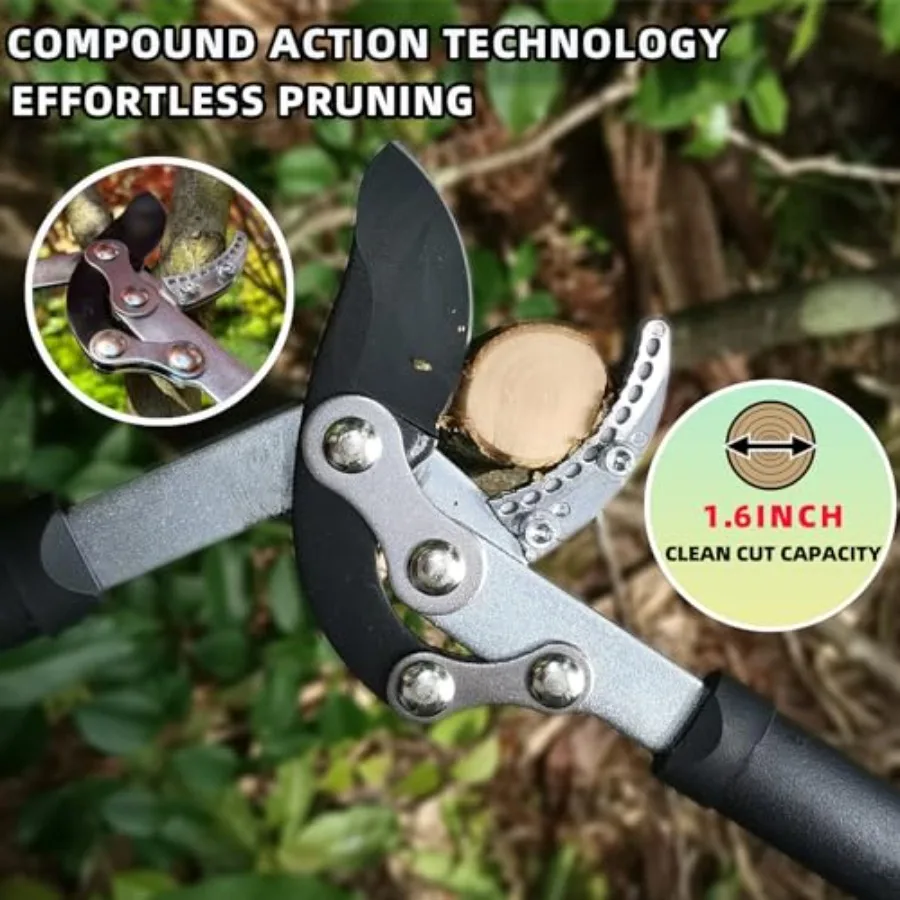 Loppers Hedge Clippers and Pruners Combo Set 3-Piece Hedge Shears, Sharp Tree Trimmer Branch Cutter for Yard, Lawn and Garden,