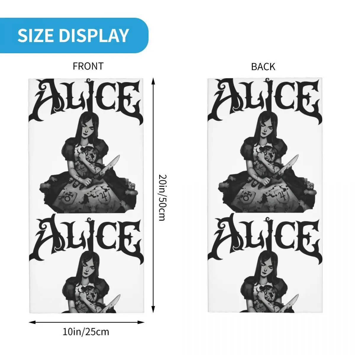 Kill A-Alice Waanzin Keert Terug Bandana Nek Cover Motorcross Gezicht Sjaal Running Unisex Volwassen Ademend