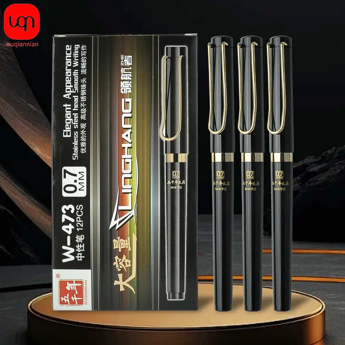 

Large capacity black neutral pen, 0.7mm tip, super durable, hard calligraphy pen, exam pen, signature pen, gift giving pen3/6pcs