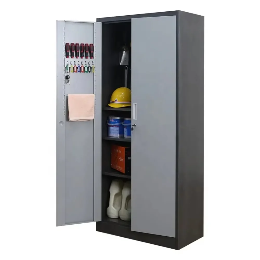 Steel Furniture Adjustable Shelves, Pegboard Garage Use Workshop Cupboard Metal Tool Storage Cabinets