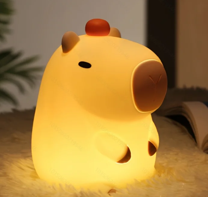 Ins wind Capibala night light creative bedside with regularly turn off the lights charging LED table lamp.