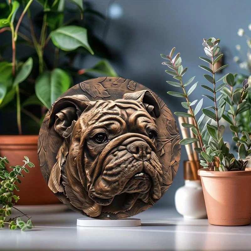 لفة محبي البلدغ: لافتة ألومنيوم نابضة بالحياة مقاس 8 × 8 بوصة - ديكور مكتب متين ومقاوم للماء وهدية مثالية لعشاق البلدغ #5