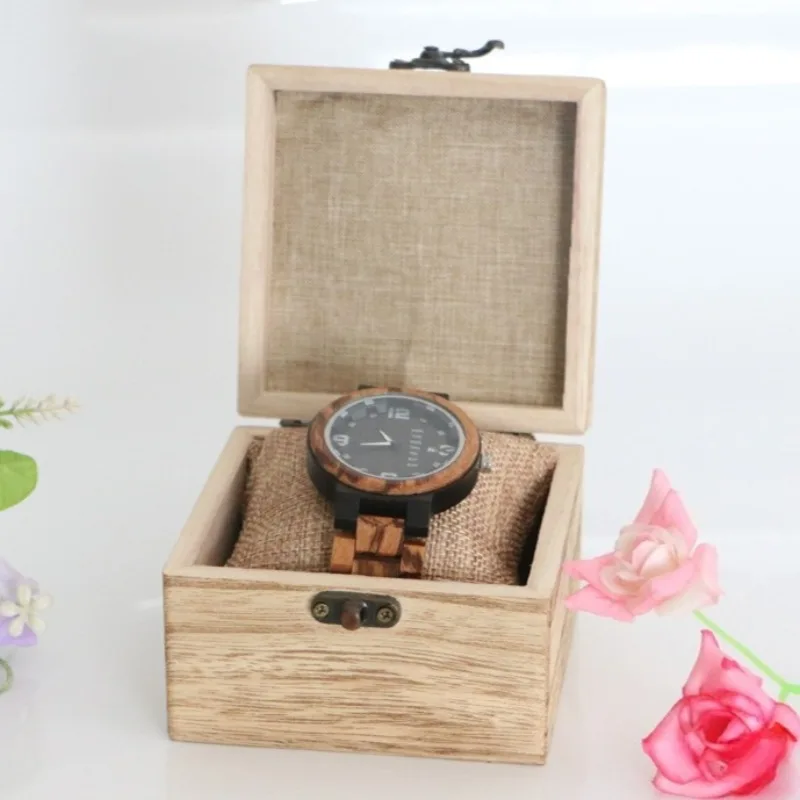

Деревянный чехол для дорожных часов, мужские коробки для хранения наручных часов, откидная крышка, коробка для показа ретро-часов, водонепроницаемые чехлы-органайзеры для часов