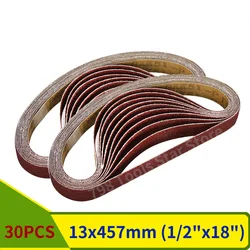 부드러운 목재 금속 갭 용접 스폿 그라인딩 연마용 샌딩 벨트, 연마재 샌딩 밴드, 30 개, 13x457mm, 40-1000, 1/2x18 인치