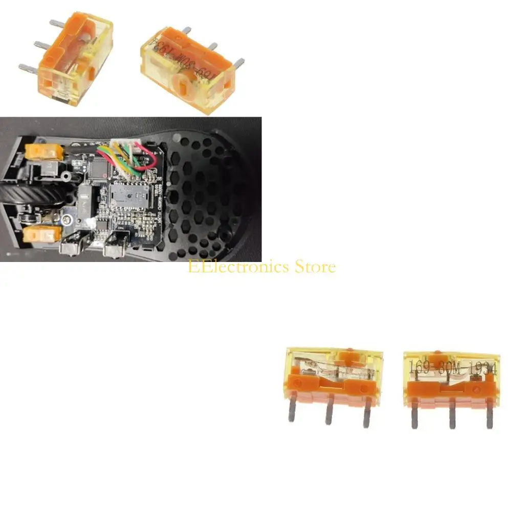 B03C TTC Dustproof Gold Mouse Micro Switch 30M 60M 80M Clicks for Lifetime Gold Alloy Contact 3Pin 3 Feet Microswitch 2 PCS