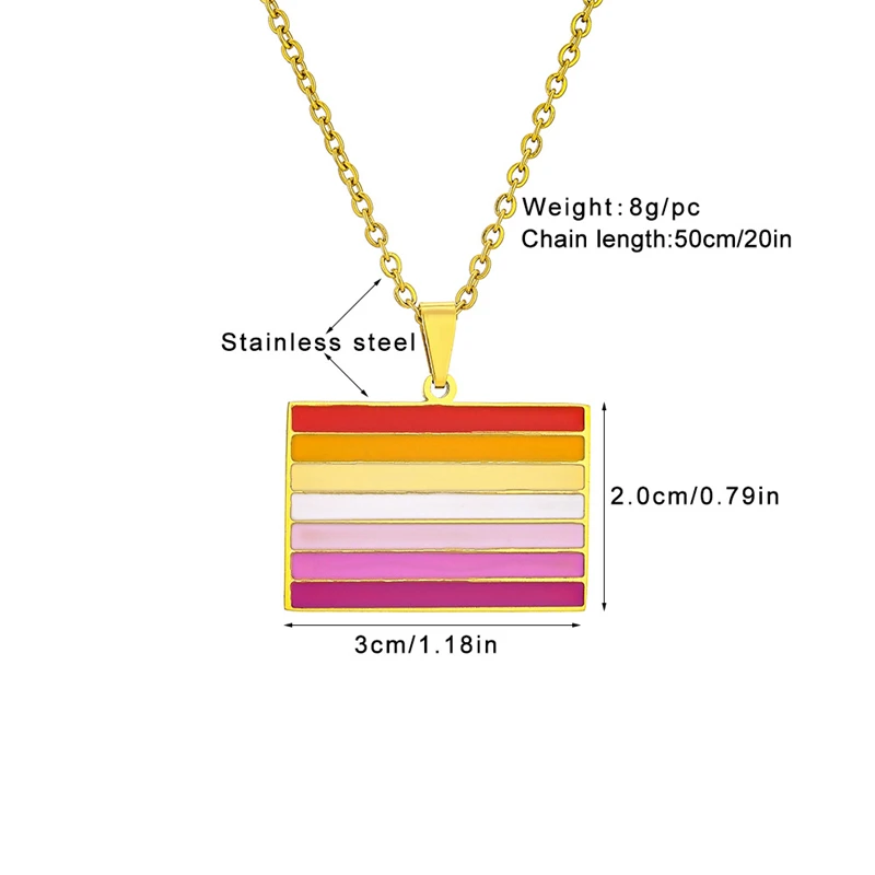 قوس قزح فخر مثلي الجنس مثليه ثنائي الجنس المتحولين جنسيا رمز القلائد الفولاذ المقاوم للصدأ LGBT المينا مجوهرات اكسسوارات #2