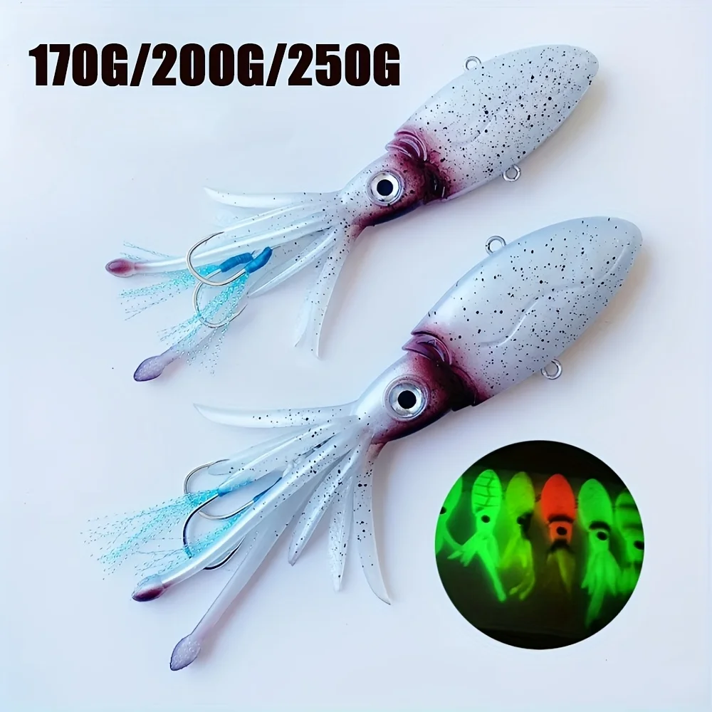 170G/200G/250G UV lueur pêche leurre souple poulpe calmar Pesca mer pêche Wobbler appât calmar gabarits leurres de pêche