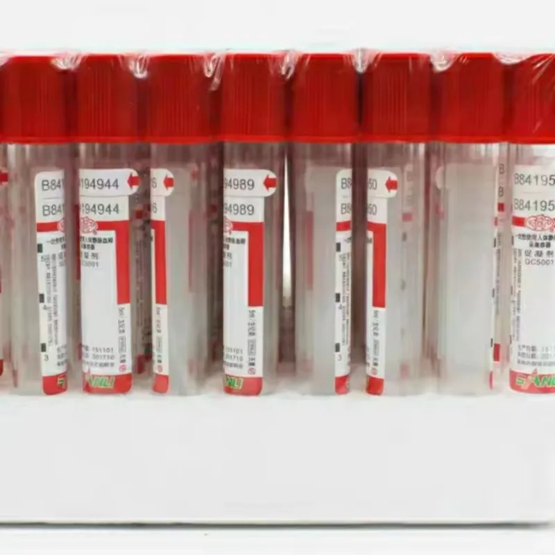 50 قطعة 3 مللي 5 مللي 10 مللي المتاح فراغ جمع الدم أنبوب عادي دون المضافة أنبوب أحمر مختبر المواد الاستهلاكية أنابيب PRF
