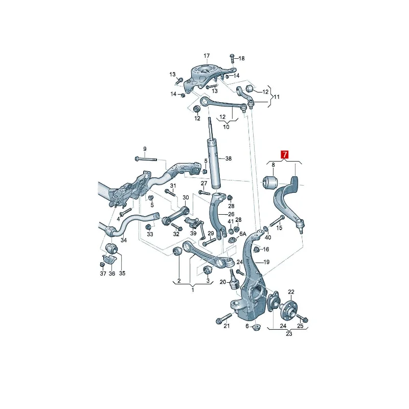 ذراع الانحناء السفلي R ذراع الروك الموجه برأس صغير 8K0407694F 8K0407694N 8K0407694C 8K0407694E 8KD407694HX 8K0407694A #2