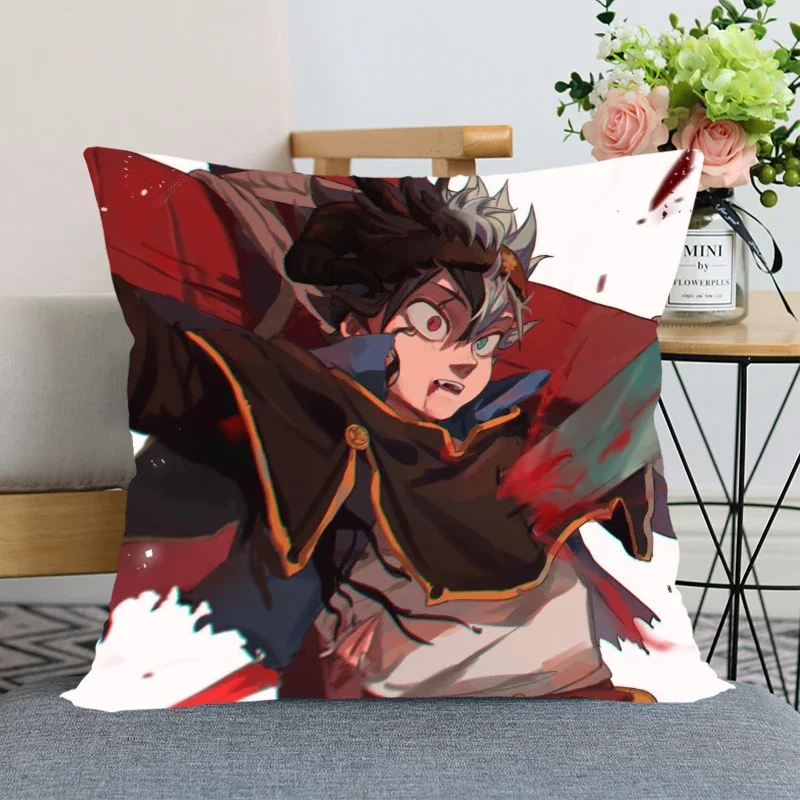 Black Clover Anime Pillowcase Bedroom Home Decorative Gift Pillow Cover Square Zipper Pillow Cases 35x35cm 40x40cm 45x45cm