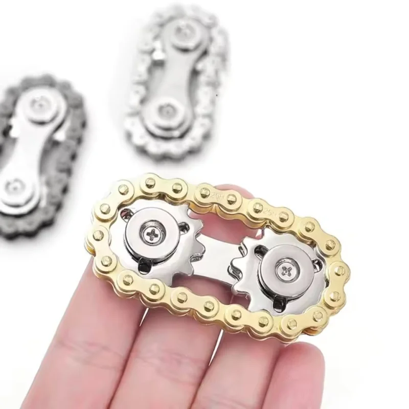Piñones volante dedo Gyro cadenas juguetes de Metal antiestrés Figets Spinner Popite antiestrés Spiner Simpl atenuador bicicleta DIY