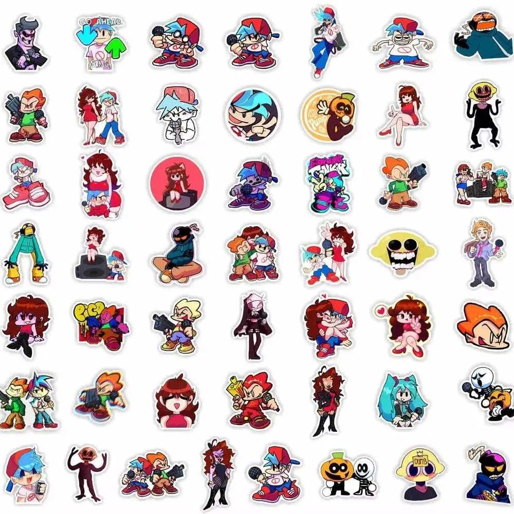 50 قطعة ملصقات أنيمي ليلة الجمعة Funkin صديقها زلق ومضخة صديقة الأب الأم الوحش الروح Senpai Laptop بها بنفسك محمول ﻿