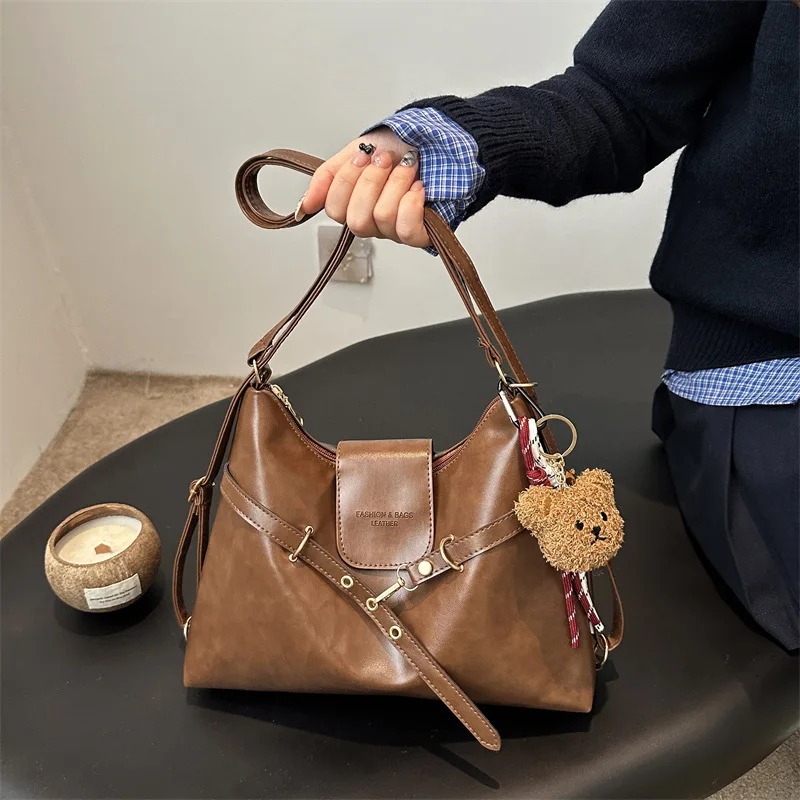 

Винтажный рюкзак премиум-класса из искусственной кожи для женщин, универсальная пригородная сумка большой вместимости, трансформируемая сумка через плечо