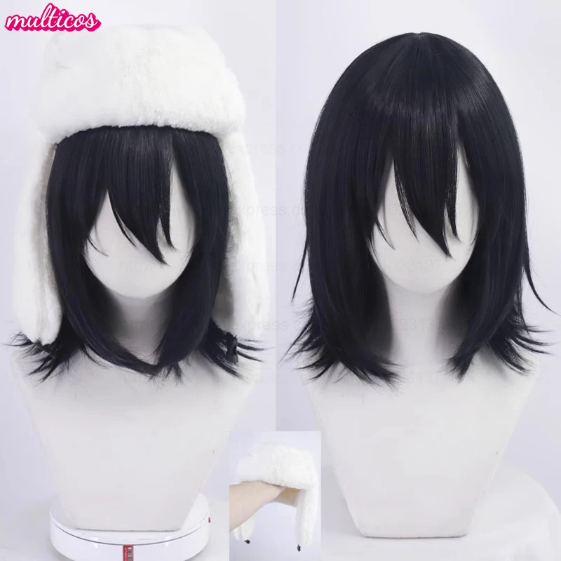 عالية الجودة أنيمي فيودور دوستويفسكي شعر مستعار تأثيري أسود مقلد فروة الرأس فيودور دوستويفسكي مقاومة للحرارة الشعر فيودور الباروكات #1