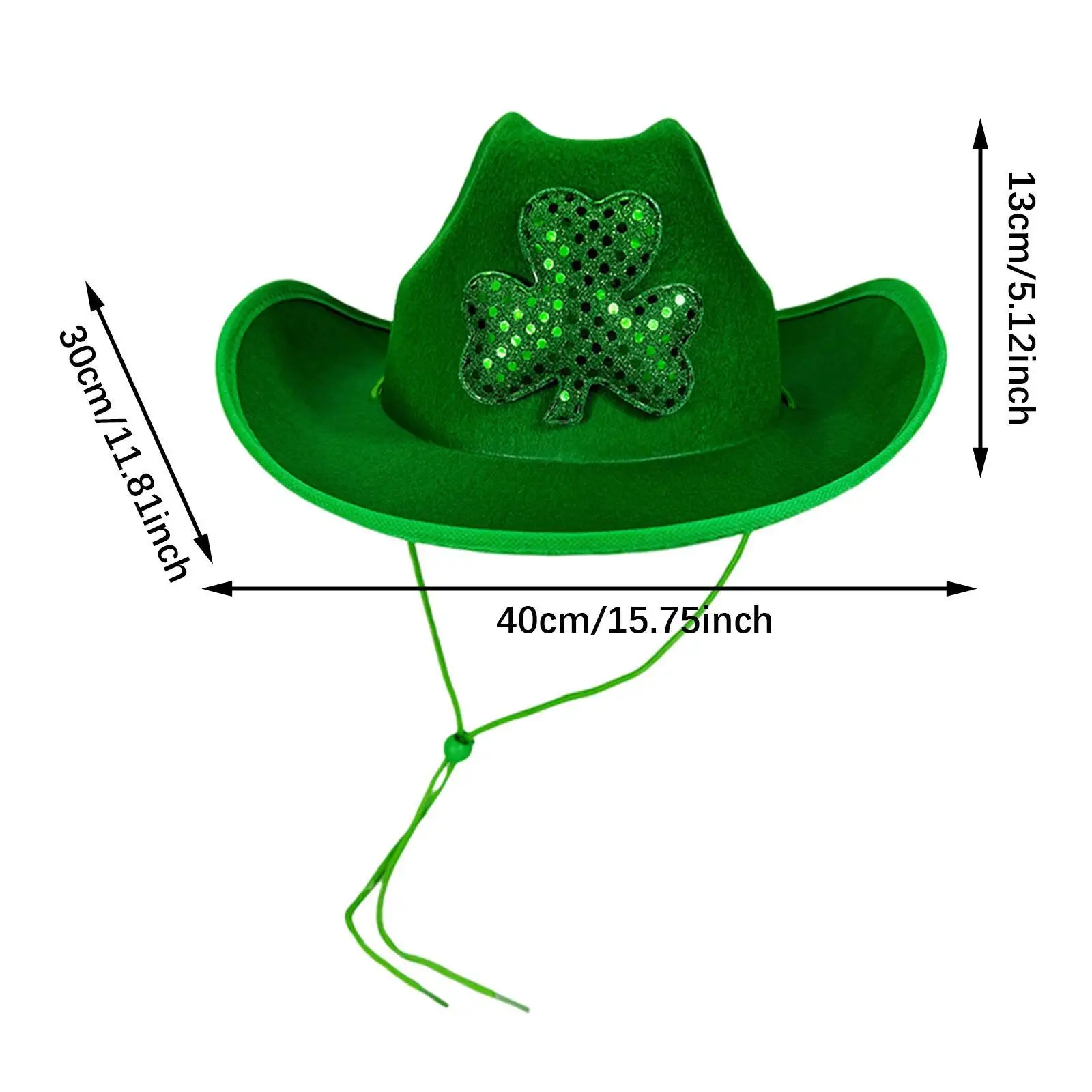 قبعة رعاة البقر الخضراء قبعة حفلات أنيقة للكرنفالات ملابس تنكرية للعطلات المسرحية