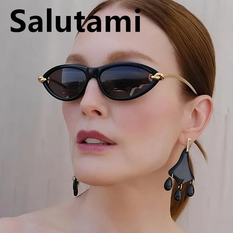

vintage Knot leg cat eye sunglasses for women new fashion alloy gradient black elegant sun glasses ladies driving shades uv400