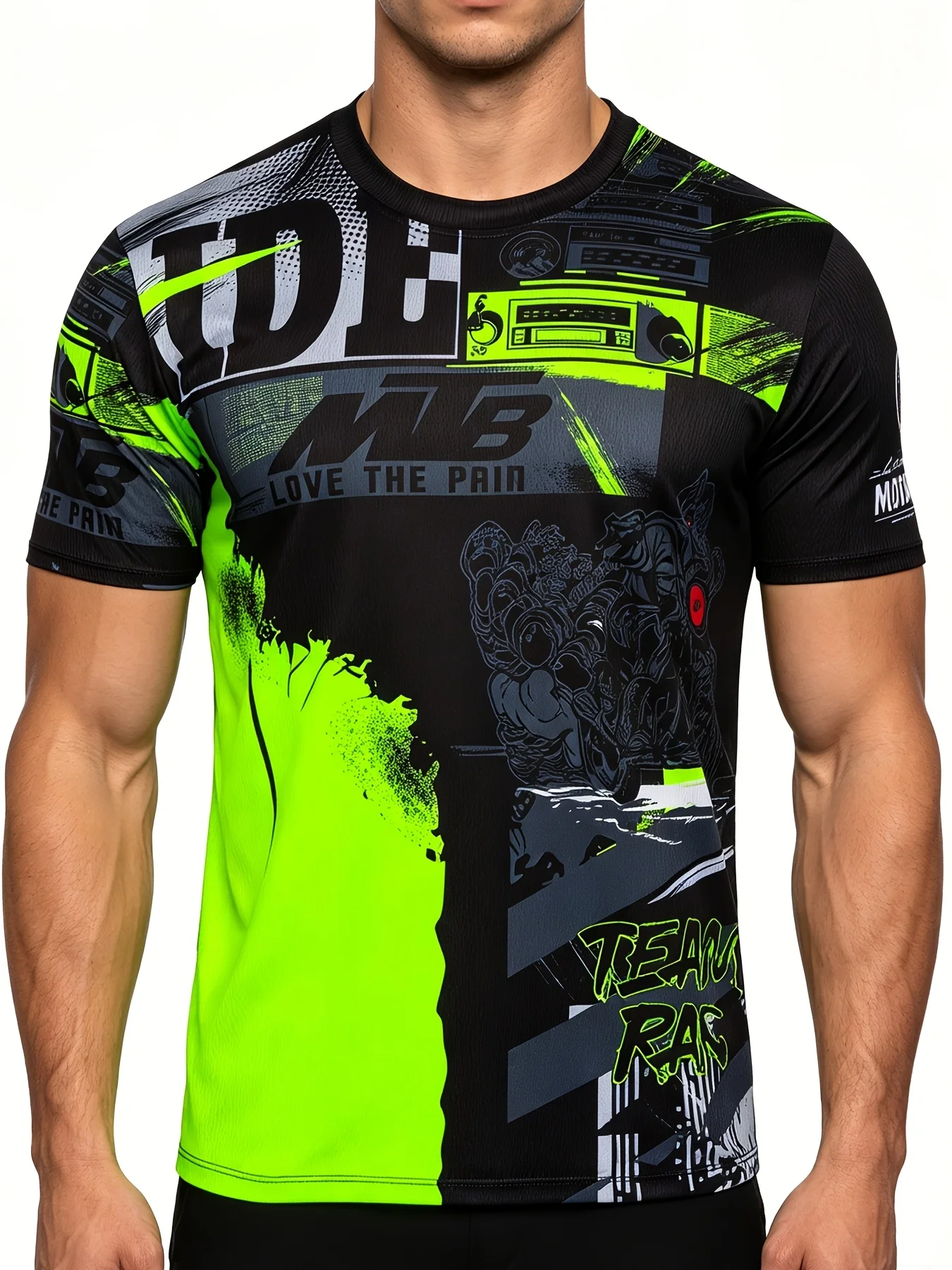 Mountain Biking Graphic Short-Sleeve 3D T-Shirt Outdoor Sports Tee for Teens,Couples,and Families Camping, Fitness, Adventure