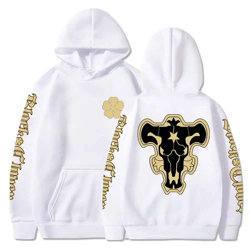 Anime Black Clover Black Bulls Squad Emblem Hoodies Comfortable Long Sleeves Sweatshirts Men Women Casual Oversized Streetwear