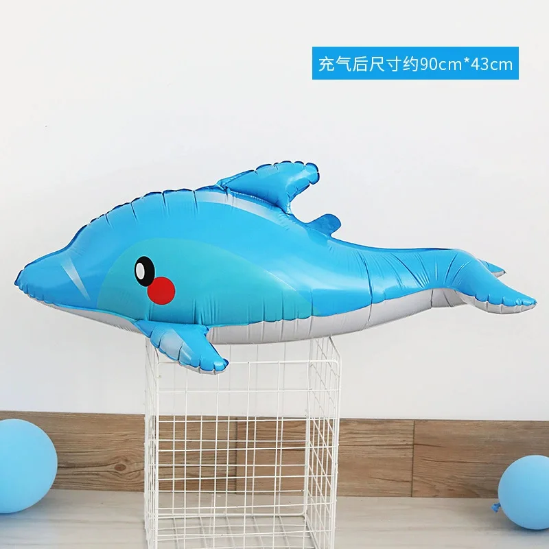 Animali dell'oceano Palloncini in foglio di alluminio Delfini Tartarughe Squali Elio Galleggiante Palloncini per feste di buon compleanno Baby Shower Puntelli per foto