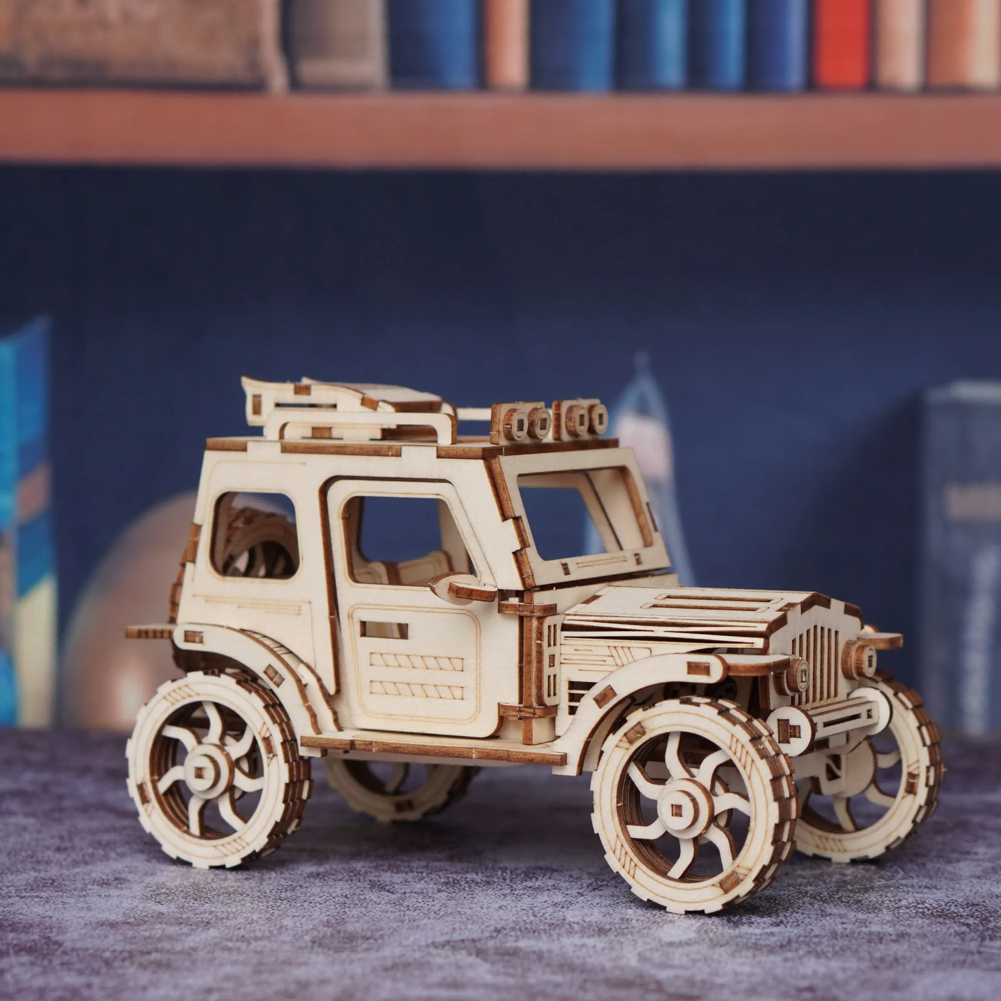3D Wooden Puzzle Car Model Handmade DIY Assembly Off-Road Vehicle Model Kit Creative Home Decoration Ornaments