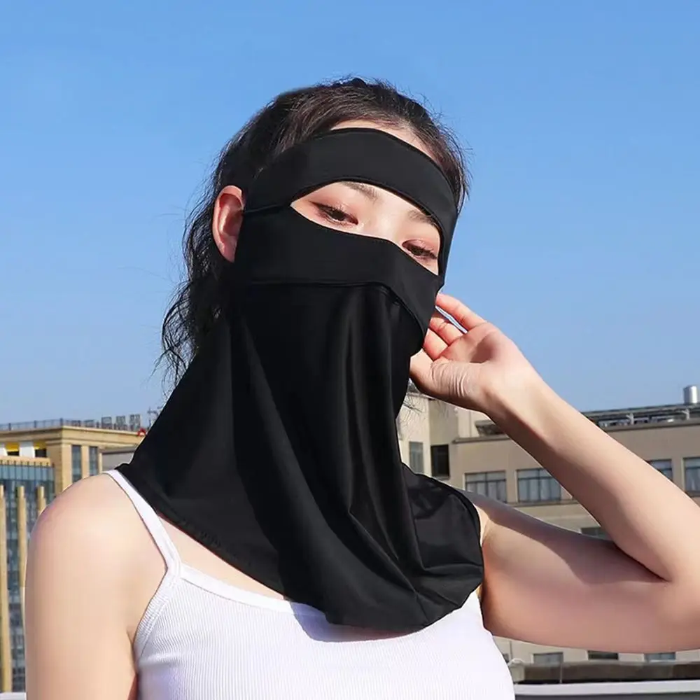 1-10PCS Ice Silk Sun Face Mask Women UV Protection Eye Cover Cooling Breathable Summer Dustproof Stylish Face Gaiter