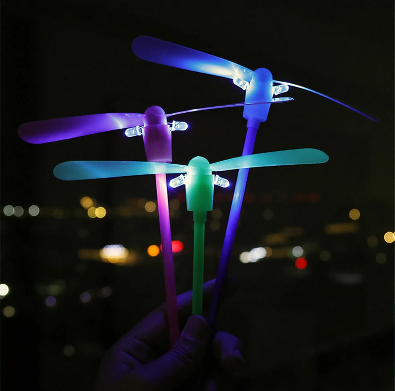 

1/5/10/20 Pcs Children Kids Colorful Luminous Plastic Bamboo Dragonfly Flash Flying Fairy LED Gifts Novelty Dragonfly Outdoor