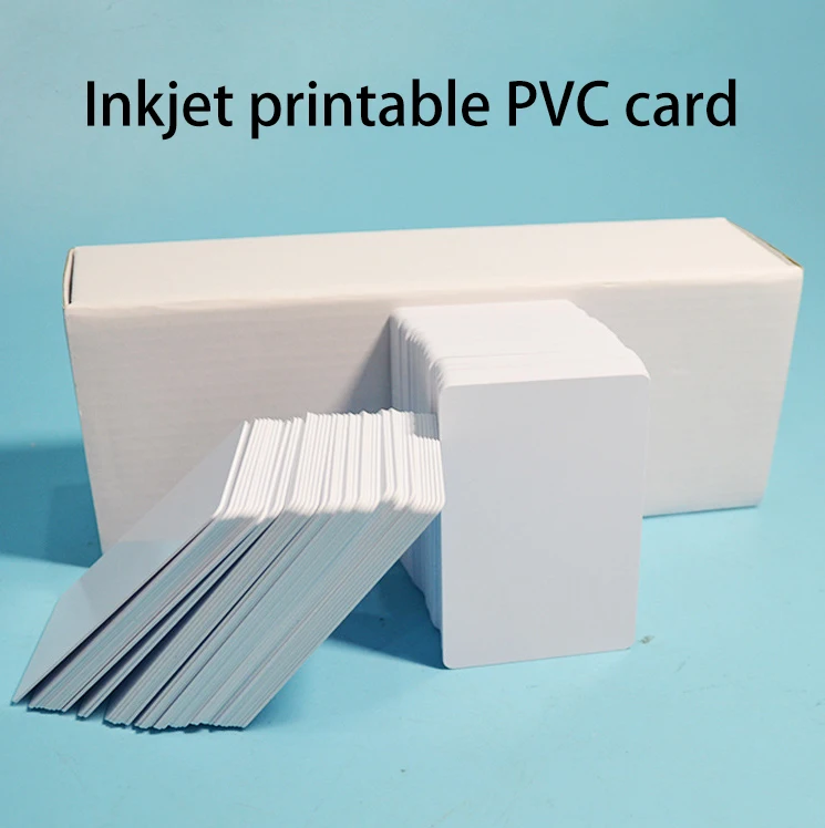 50pcs Glossy Inkjet Dual Sides Printable Blank PVC ID Card No Chip For Epson T50 P50 A50 T60 L800 TX720WD PX700W PX800FW